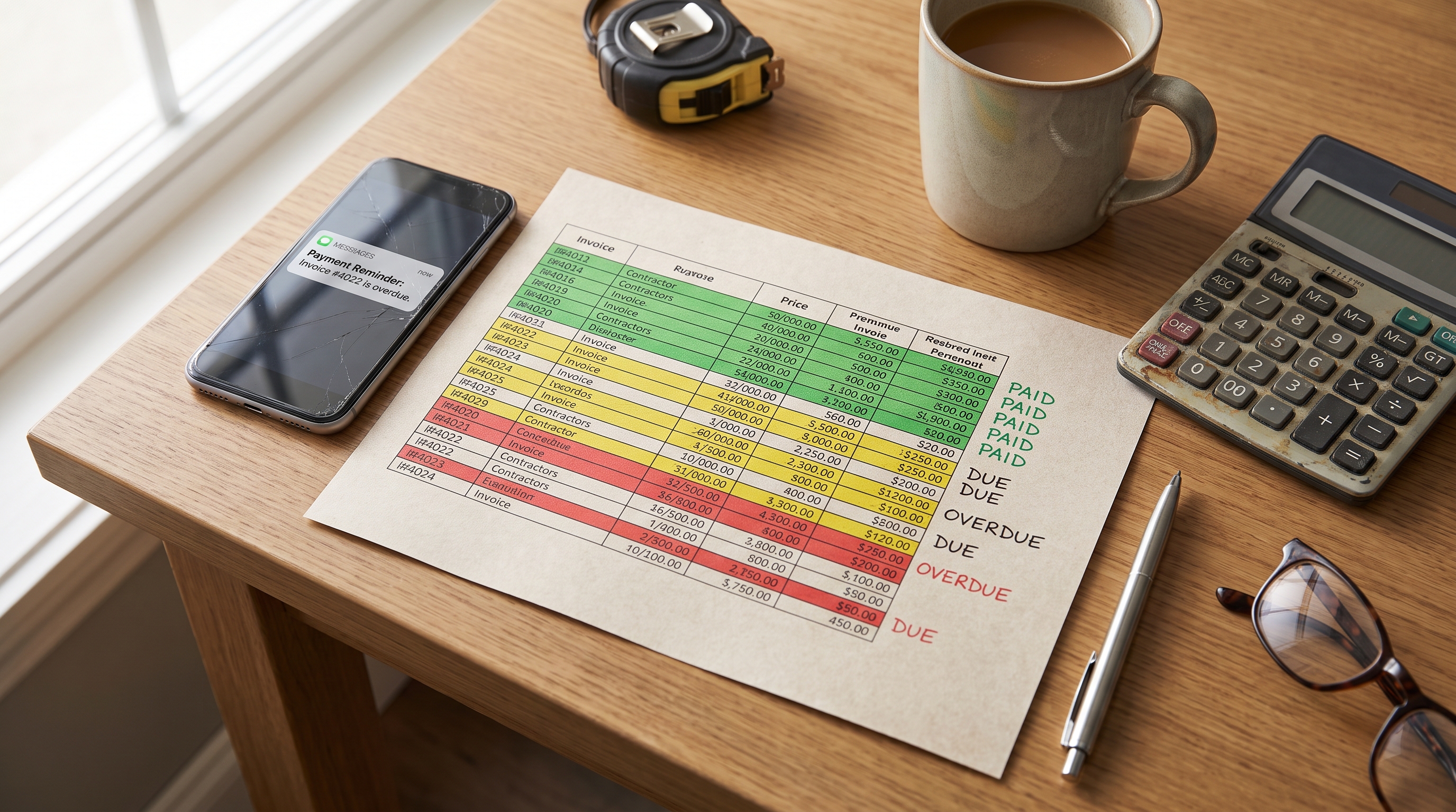AR Aging Report Template for Contractors