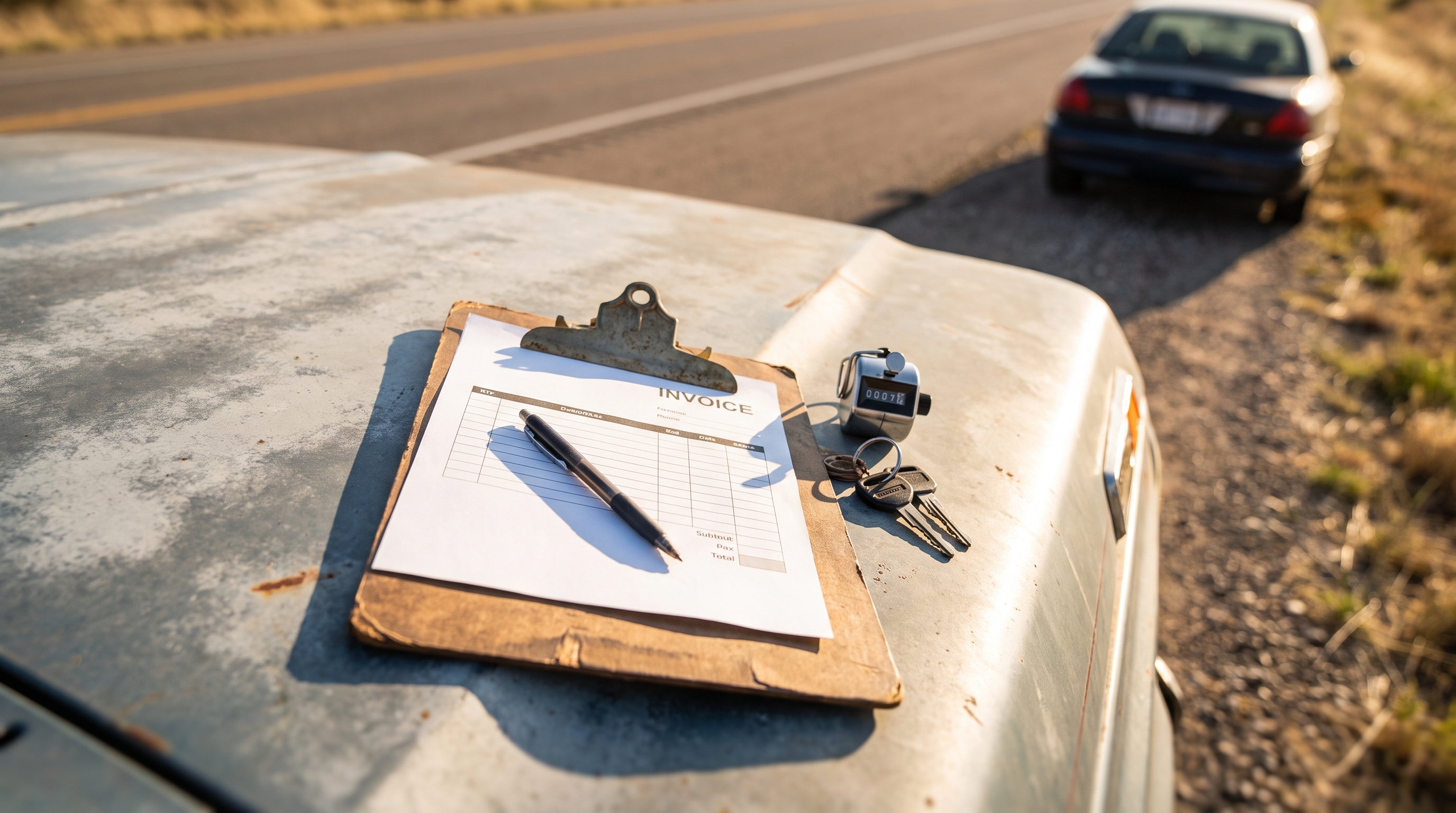 Towing Invoice Template With Dispatch and Mileage Fields